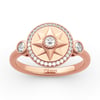 Jeulia "Compass Monogram" Round Cut Sterling Silver Ring