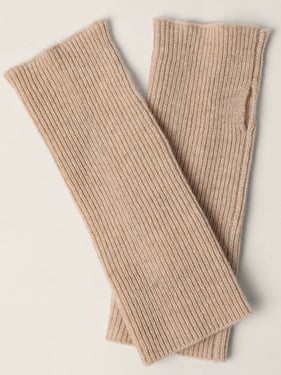 100% Cashmere Fingerless Knit Gloves - Teal Velvet / One Size