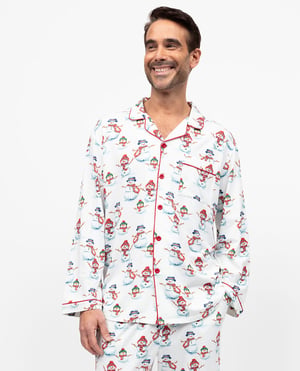 Blaze Mens Snowman Printed Jersey Pyjama Top - XL