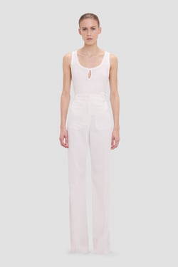 Victoria Beckham Alina Trouser In Ivory - Size 14 UK