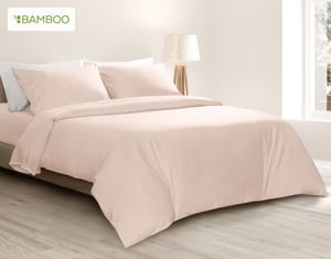 QE Home Bamboo Cotton Duvet Cover, Bamboo Cotton in Rosemist Pink, Twin
