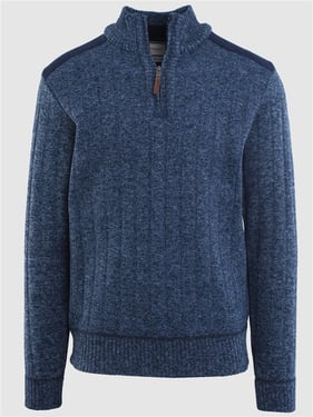 Brave Soul 1/4 Zip Knit Sweater - Midnight Navy - XL