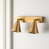 Crick double spotlight in antiqued brass