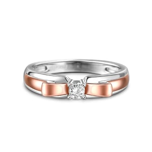 Jeulia Two Tone Bowknot Sterling Silver Women's Band