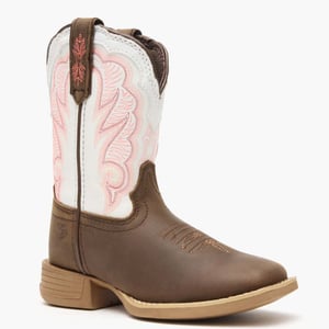 Durango® Lil' Rebel Pro Little Kid's Trail Brown and White Western Boot