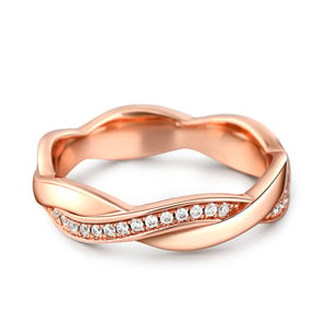 Jeulia "Unbreakable Love" Intertwined Design Sterling Silver Women's Band