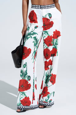 AKIRA Belladonna Print Palazzo Pants Multi | White | Size 1X