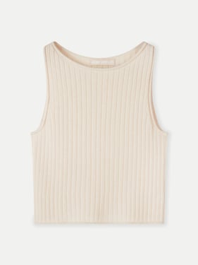 Organic Color Cashmere Crop Top - 2XL / off white / WK732-H-1
