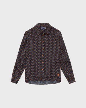 Vilebrequin - Men Cotton Voile Shirt Micro Ronde Des Tortues - Shirt - Caracal - Orange - Size XXXL