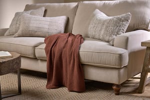 nkuku Nahan Moss Stitch Cotton Throw | Textiles | One Size | Rust