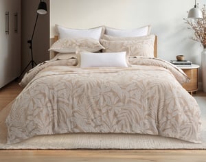 QE Home Dorado Duvet Cover, Cotton, Botanical, Beige, Queen