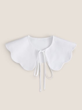 Peter Pan Collar With Tie Decorative Collar - Pure White / One Size