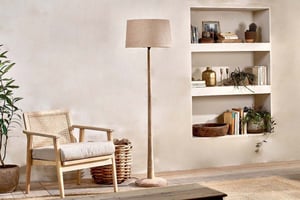 nkuku Sahar Mango Wood Floor Lamp | Lamps | One Size | Natural