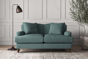 nkuku Deni Small Sofa | Make To Order | Recycled Cotton Teal | Recycled Cotton Airforce