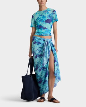 Vilebrequin - Women Cotton Voile Pareo Coral Reef - Pareo - Pareo - Blue - Size OSFA