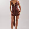 AKIRA Body Tea Mini Dress | Brown | Size Large