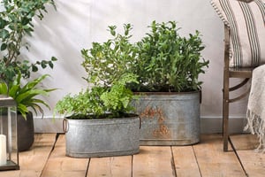 nkuku Akasa Trough Planter | Vases & Planters | Small | Zinc