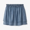 Layered Smocked Skirt - Blue Acid Wash