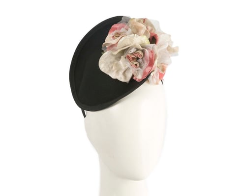 Black and pink flower fascinator by Fillies Collection