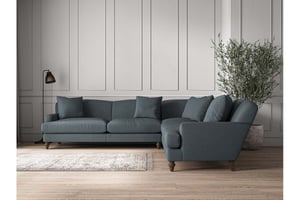 nkuku Deni Corner Sofa | Make To Order | Grand | Brera Linen Dusk