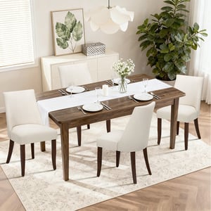 COLAMY KAVA Modern Casual Dining Chair - Beige / Set of 6