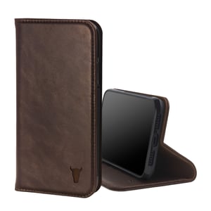 iPhone 11 Leather Case (with stand function) - Dark Brown