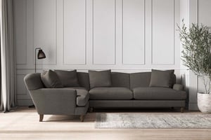 nkuku Deni Left Hand Corner Sofa | Make To Order | Grand | Brera Linen Granite