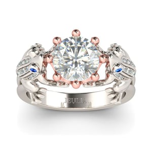 Jeulia Hug Me "Frog Prince" Two Tone Crown Sterling Silver Ring