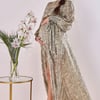 Goddiva Maternity Chiffon Printed Maxi Snake Print