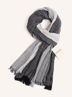 Flowfold Linen Blend Scarf - Dark Grey / One-Size