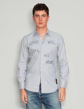 Love Will Tear Us Apart' Light Blue Shirt