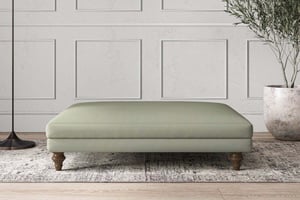 nkuku Deni Dining Footstool | Make To Order | Grand | Recycled Cotton Seaspray