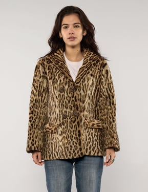 Vintage Leopard Skin Fur Coat