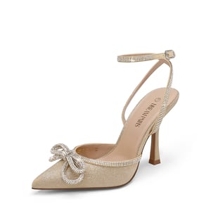 DREAM PAIRS Destiny Stiletto Rhinestone Strap Pumps