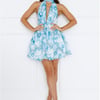 Bobbi Halter Mini Dress Blue