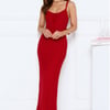Serenade Style Mesh Maxi Dress Red