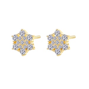 Zirconia Bloom Stud Earrings Sterling Silver