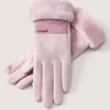 Wool Blend Color-Block Touchscreen Gloves - Blush / One Size