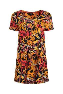 Weird Fish Nuri Viscose Printed Tunic Caramel Size 8