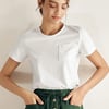 Stretch-Knit Bamboo Classic Basic Tee BELLE - Optic White / Crew Neck / M