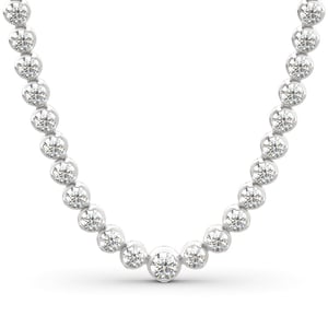 Jeulia Classic Round Cut Sterling Silver Tennis Necklace