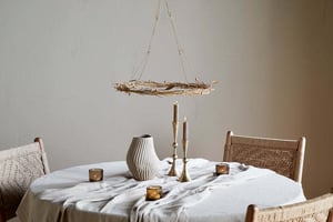 nkuku Natesa Hanging Wreath | Christmas Decorations | Large | Brass
