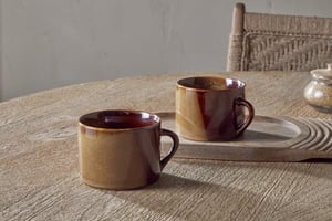 nkuku Naav Mugs Set Of 2 | Tableware | Mustard | Large ()
