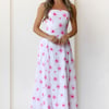 Cherry Bloom Strapless Maxi Dress Pink