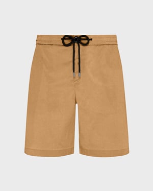 Vilebrequin - Men Tencel And Cotton Bermuda Shorts Satin - Bermuda - Levant - Brown - Size 42