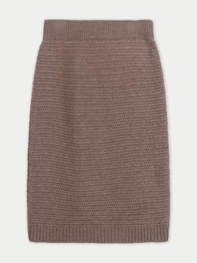 Organic Color Cashmere Sheath Skirt - 2XL / taupe / WK1029-57