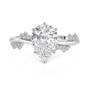 Jeulia Pear Solitaire Engagement Ring Sterling Silver