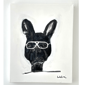 Frankie the Frenchie Pup Portrait Painting