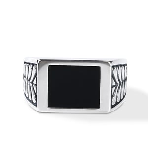 Jeulia Classic Sterling Silver Signet Ring