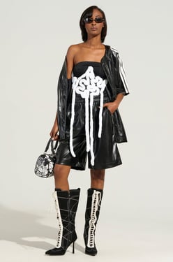 AKIRA Aesthetic Applique Corset Belt | Black | Size Large/XL